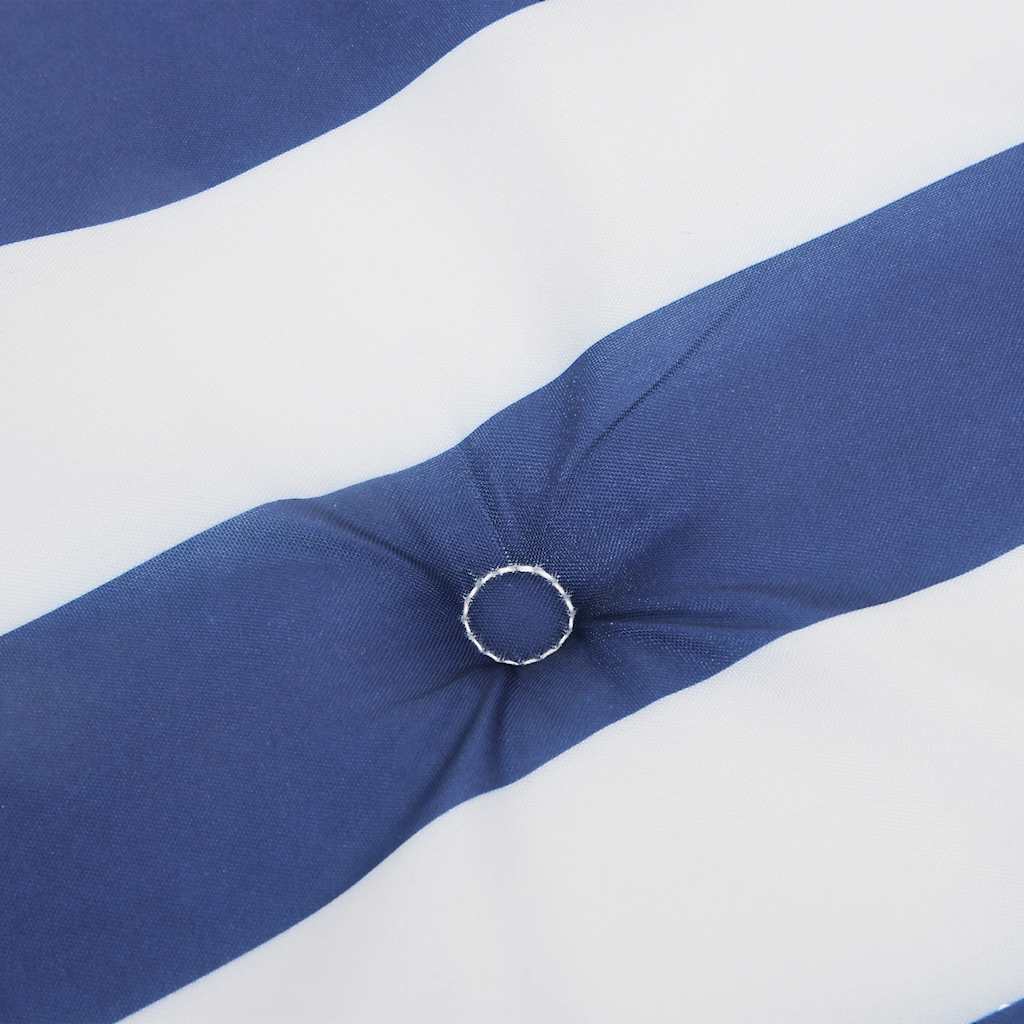 Coussin de banc de jardin bleu et blanc à rayures 100x50x4cm tissu Oxford