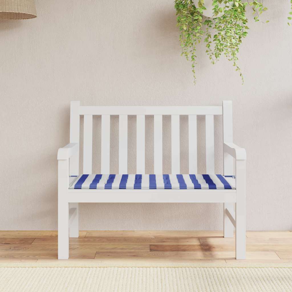 Garden Bench Cushion Blue & White Striped 120x50x4 Oxford Fabric