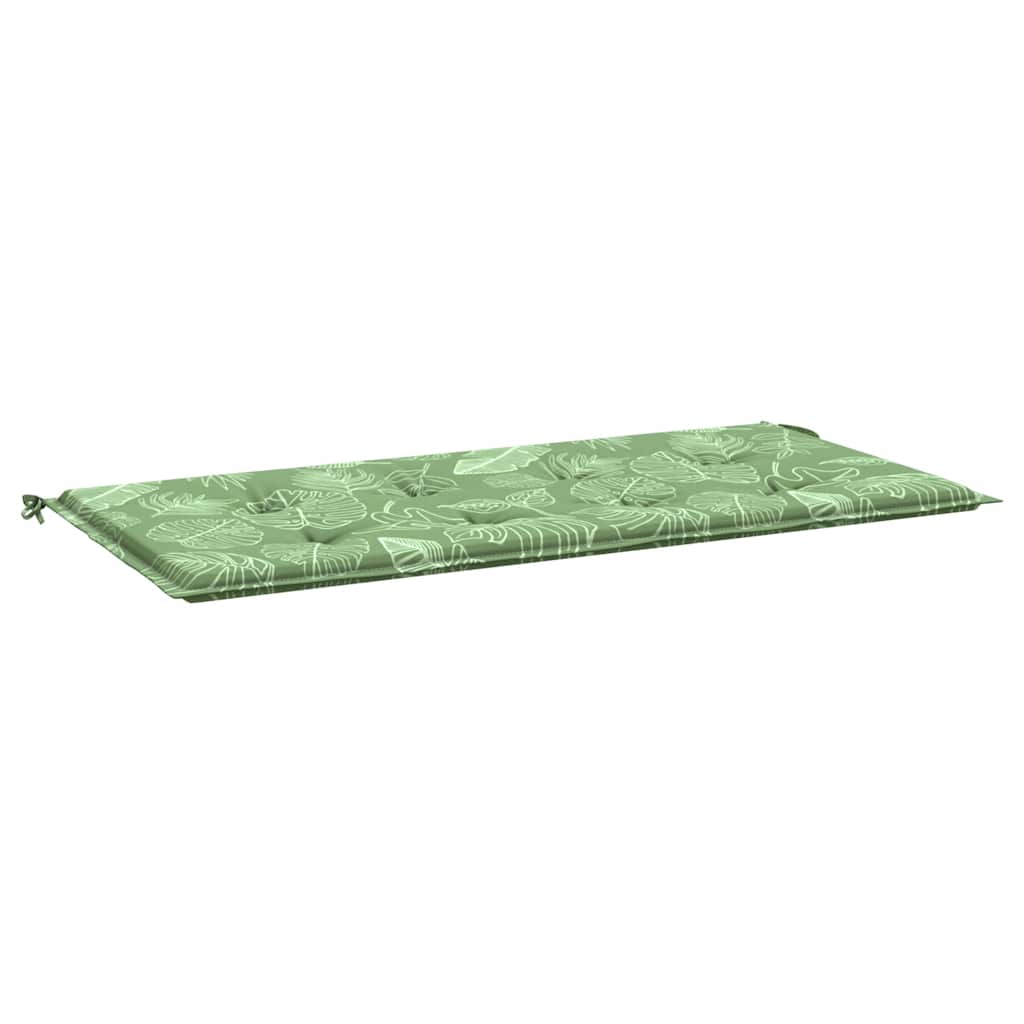 Coussin de banc de jardin motif feuille 120x50x4 cm tissu Oxford