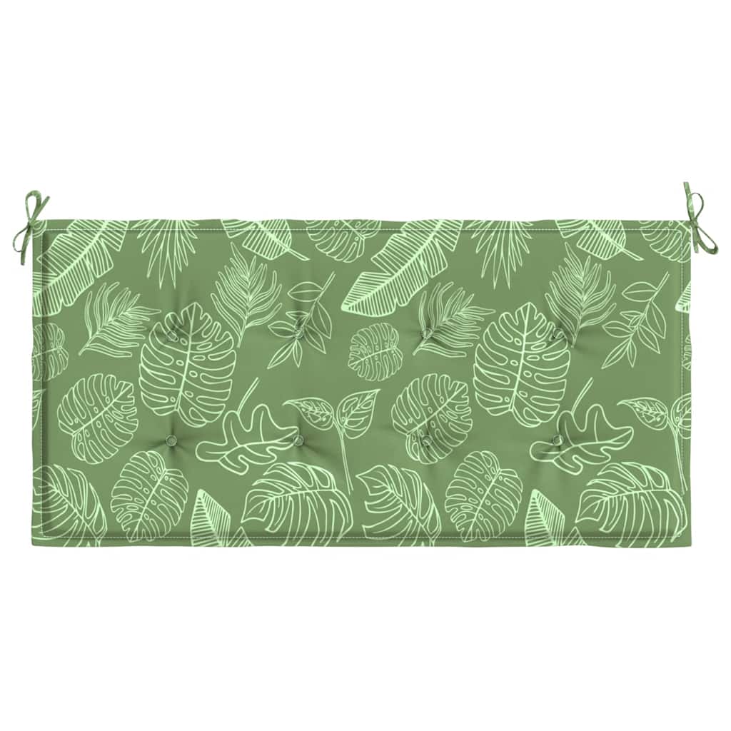 Coussin de banc de jardin motif feuille 120x50x4 cm tissu Oxford
