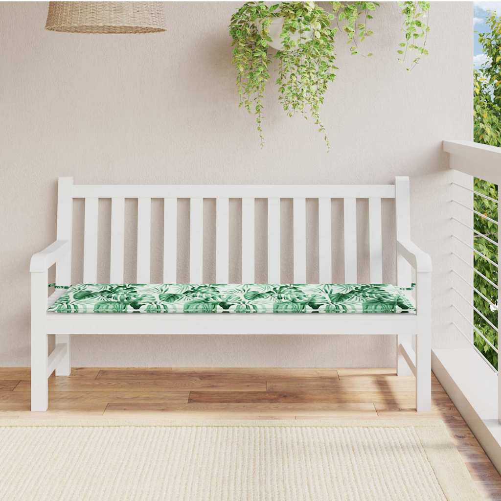 Coussin de banc Feuille Motif feuille 150 x 50 x 3 cm Tissu Oxford