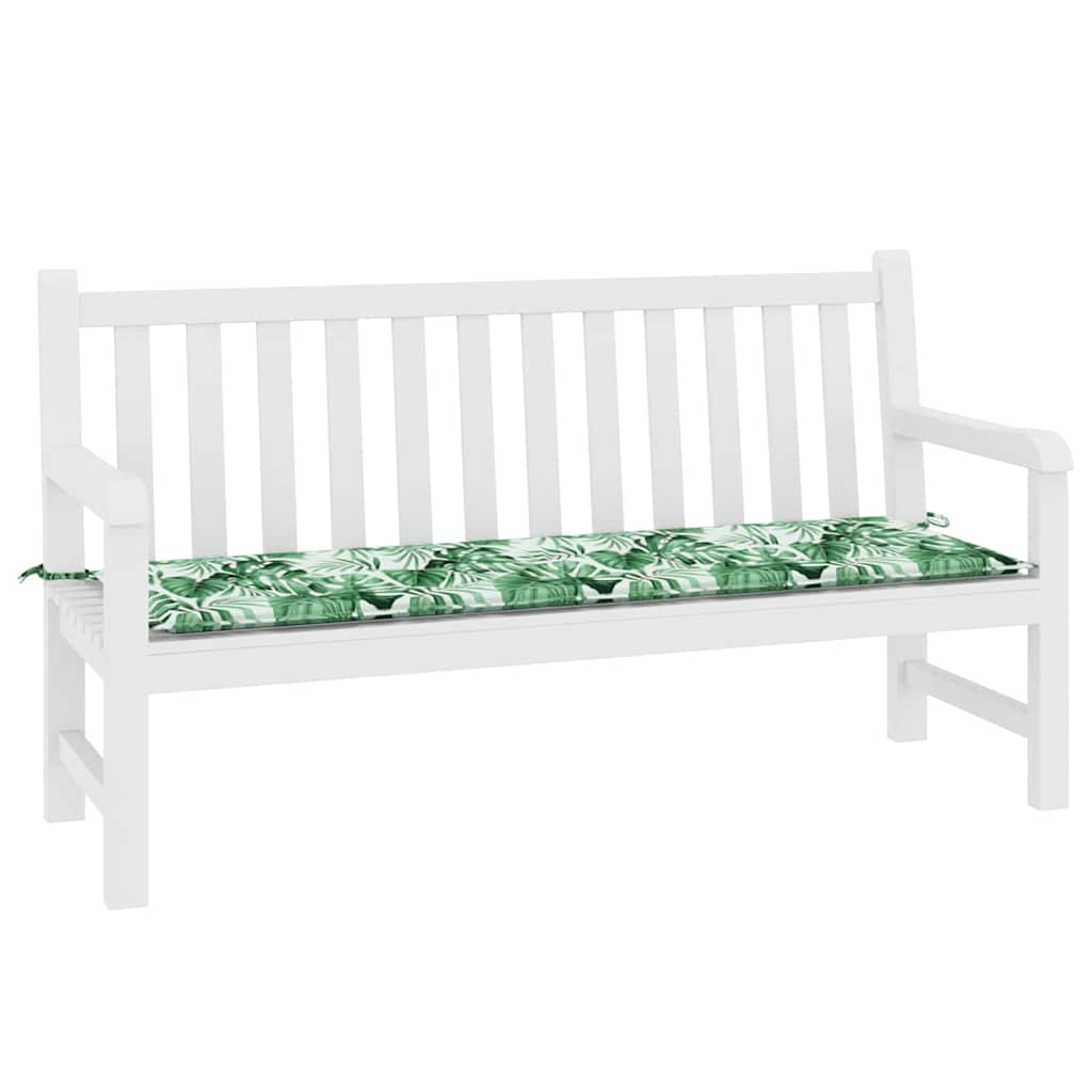 Coussin de banc Feuille Motif feuille 150 x 50 x 3 cm Tissu Oxford