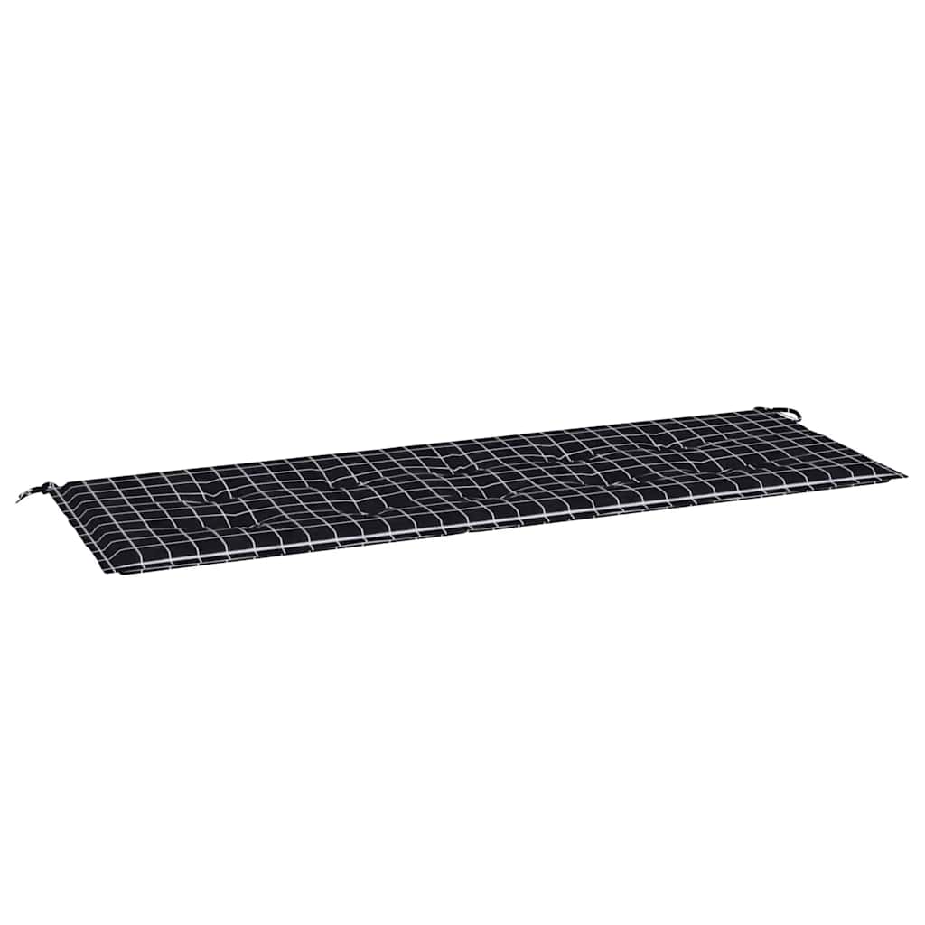 Garden Bench Cushion Black Checkered Pattern 150x50x4 cm Oxford Fabric