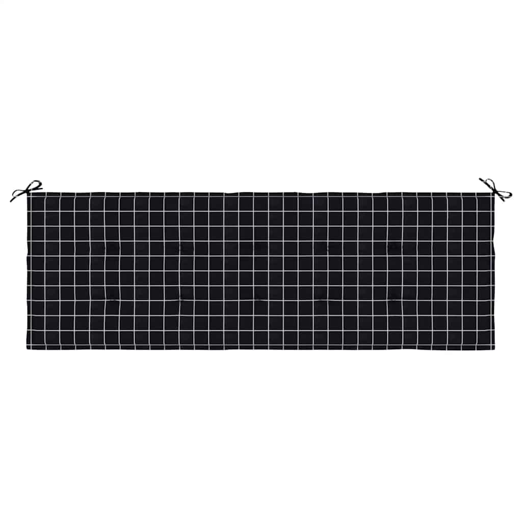 Garden Bench Cushion Black Checkered Pattern 150x50x4 cm Oxford Fabric