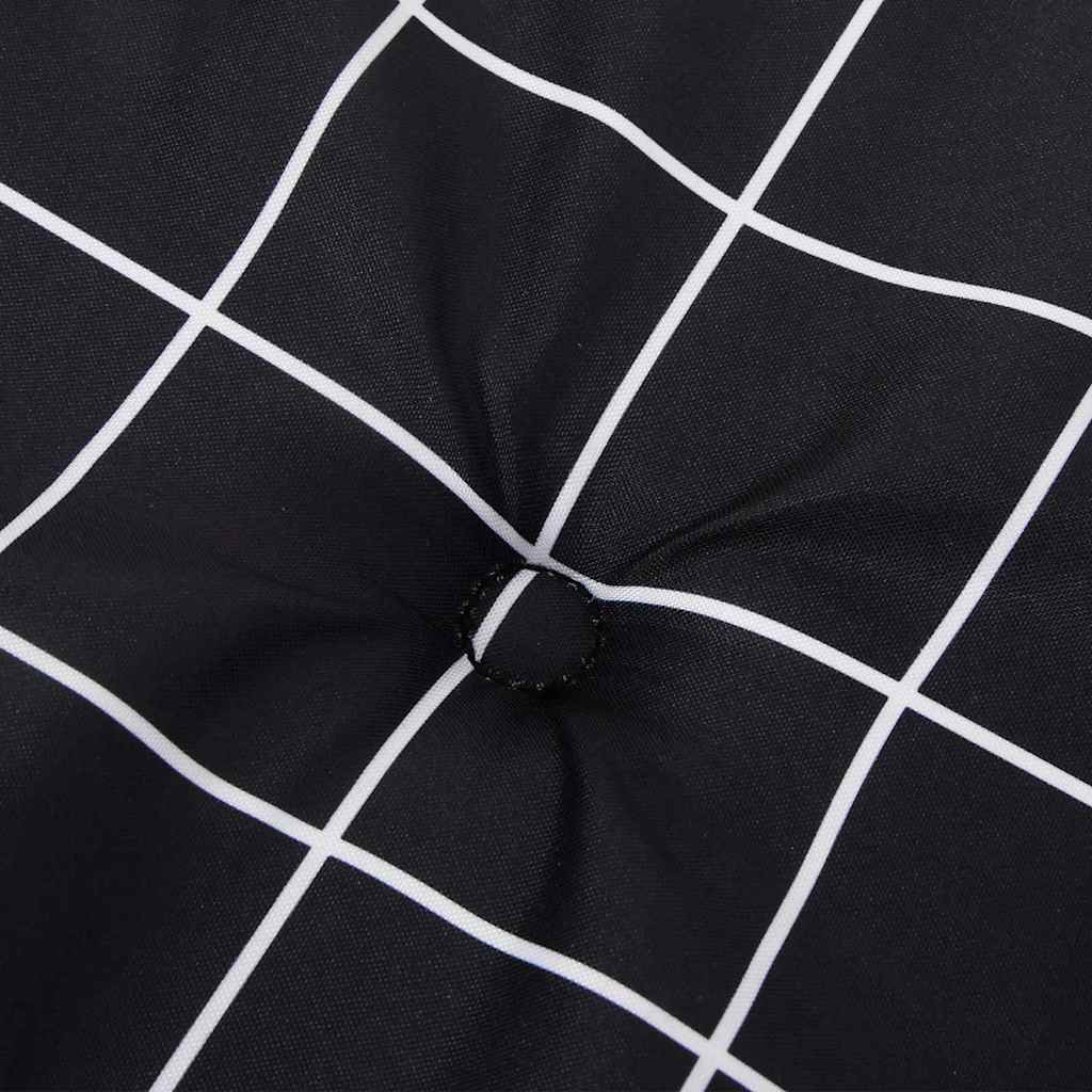 Bench Cushion Black Plaid 150 x 50 x 3 cm Oxford Fabric