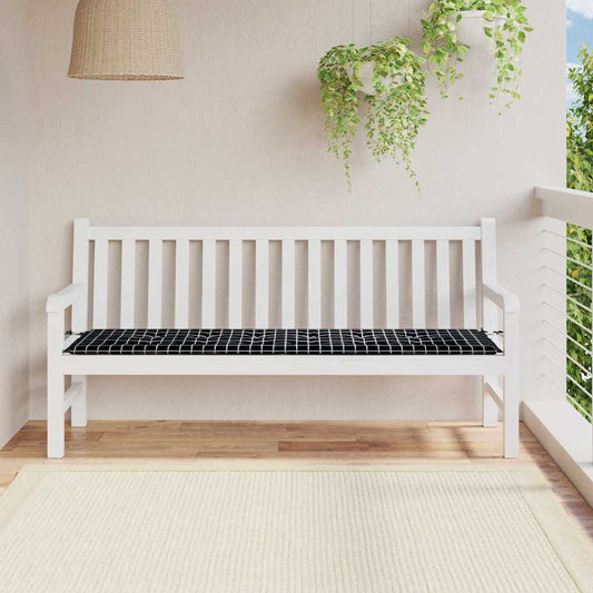 Bankpolster Schwarz kariert 150 x 50 x 3 cm Oxford-Stoff