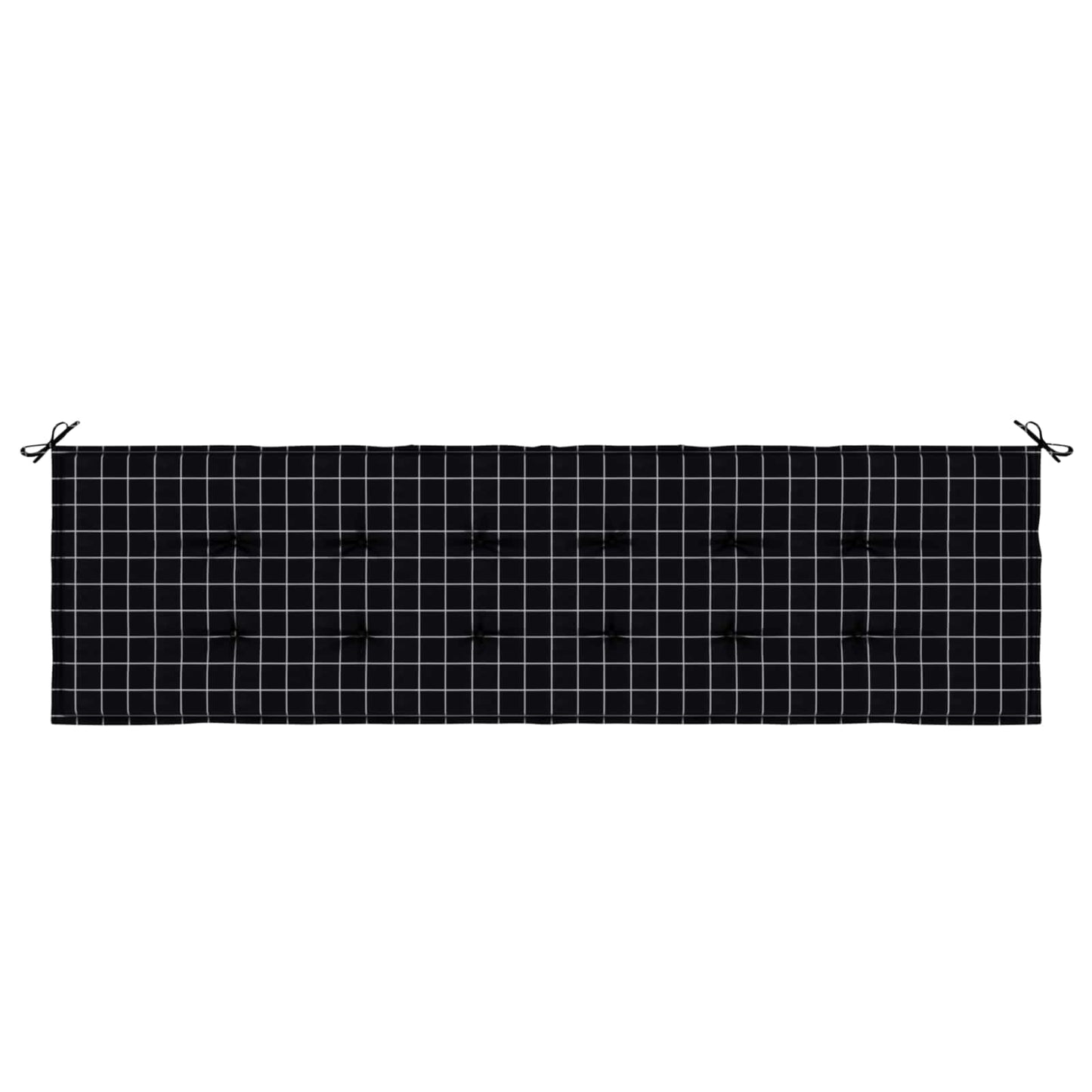 Bench Cushion Black Plaid 150 x 50 x 3 cm Oxford Fabric
