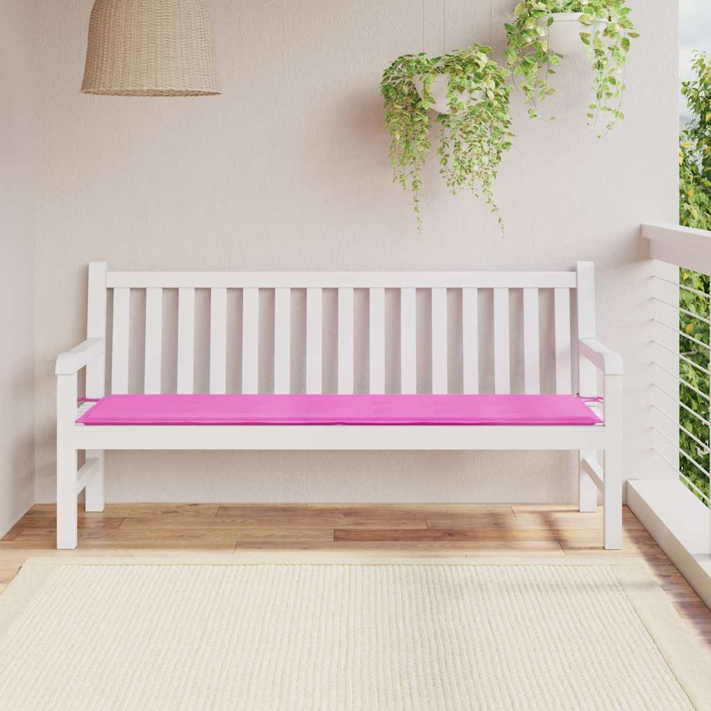 Coussin de banc uni rose 150 x 50 x 3 cm en tissu Oxford