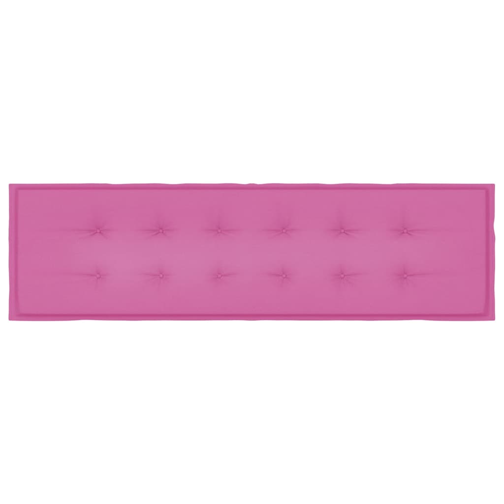 Coussin de banc uni rose 150 x 50 x 3 cm en tissu Oxford