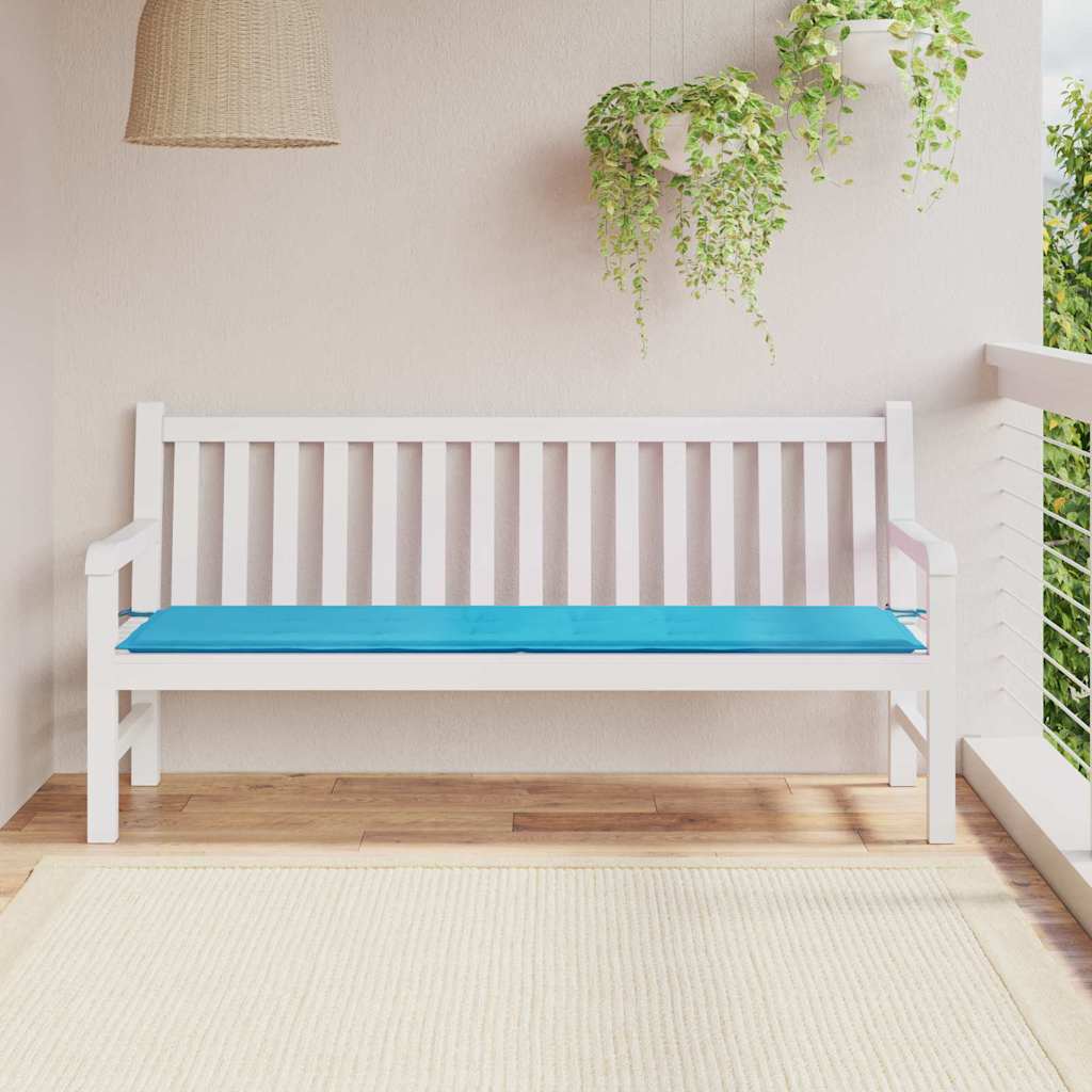 Coussin de banc uni turquoise 150 x 50 x 3 cm tissu Oxford