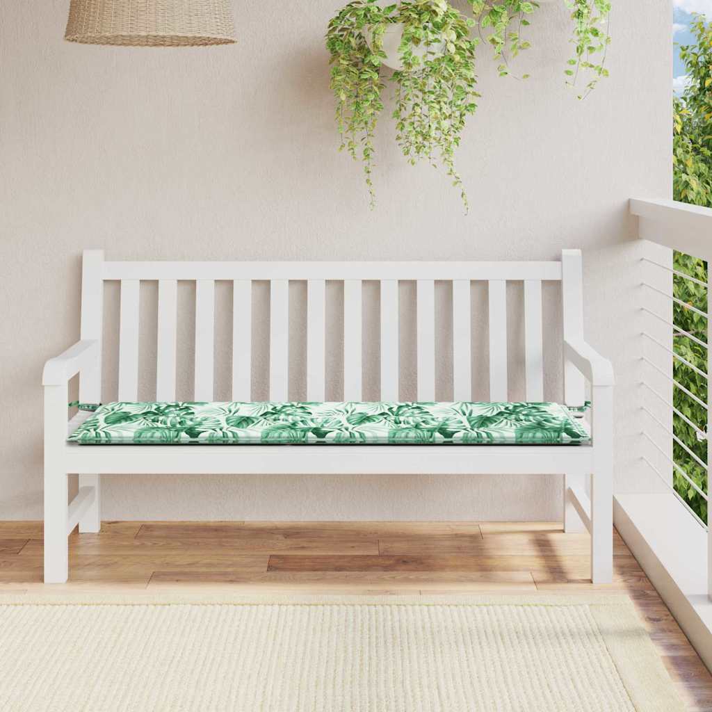 Bench cushion sheet, leaf pattern, 200 x 50 x 3 cm, Oxford fabric