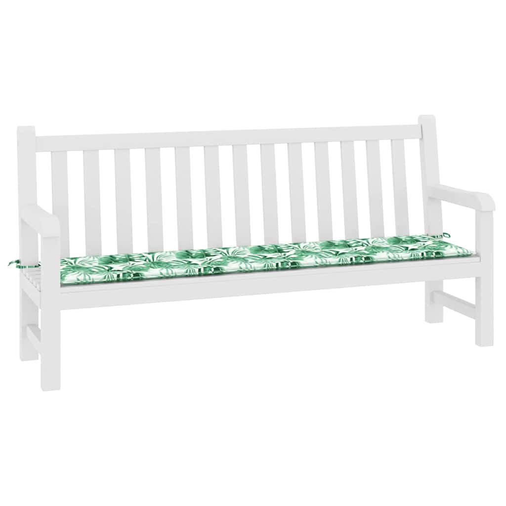 Bench cushion sheet, leaf pattern, 200 x 50 x 3 cm, Oxford fabric