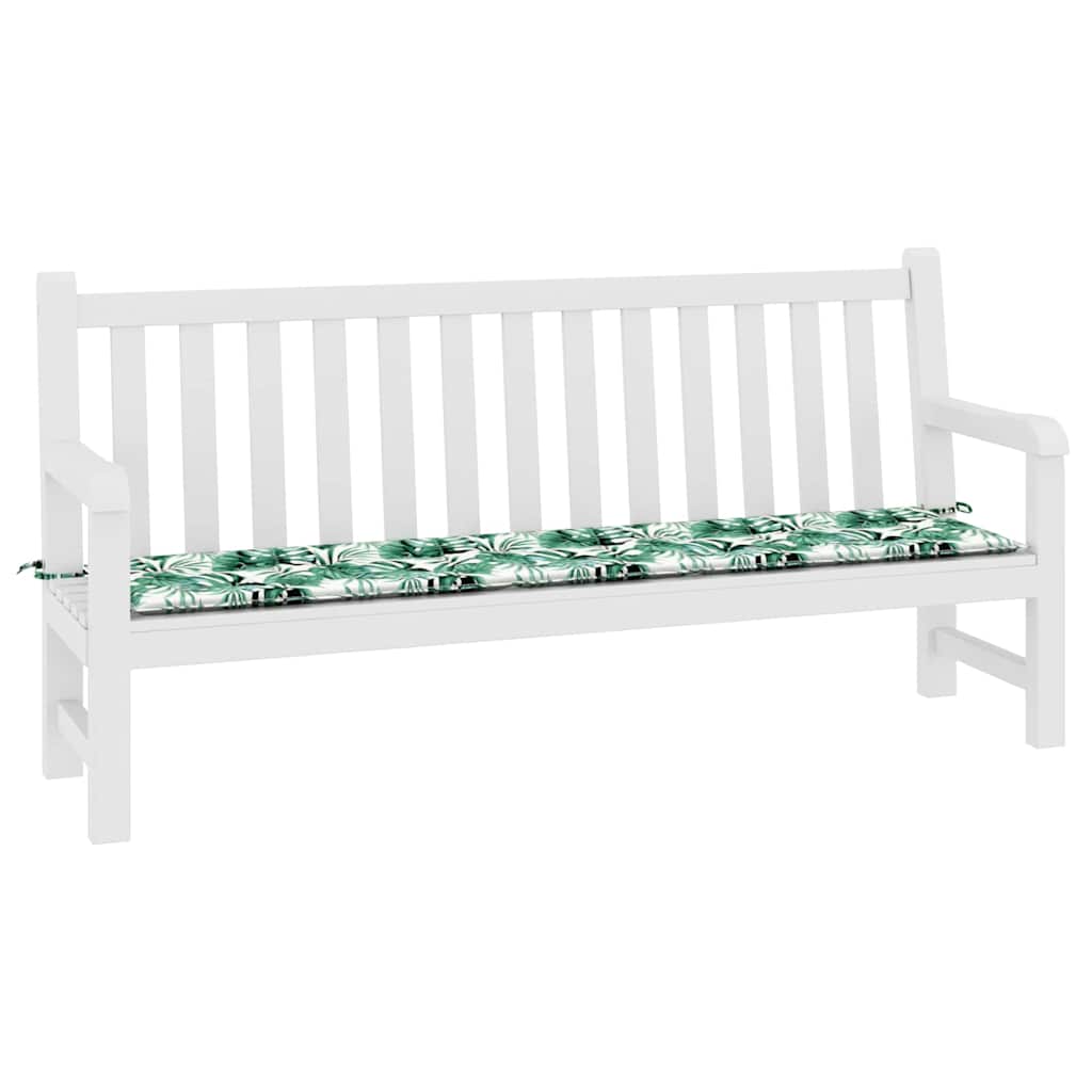 Bench cushion sheet, leaf pattern, 200 x 50 x 3 cm, Oxford fabric