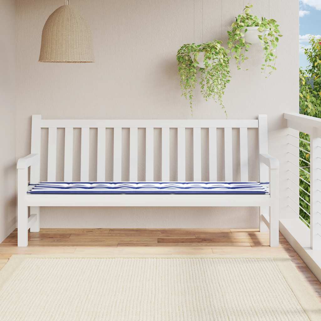 Gartenbank-Auflage Blau&Weiß Gestreift 200x50x4 Stoff