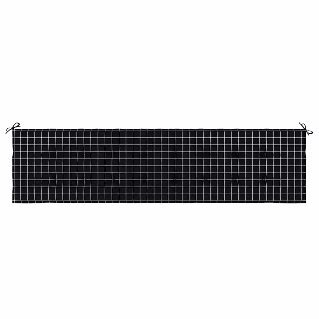 Gartenbank-Auflage Schwarz Karomuster 200x50x4 cm Stoff