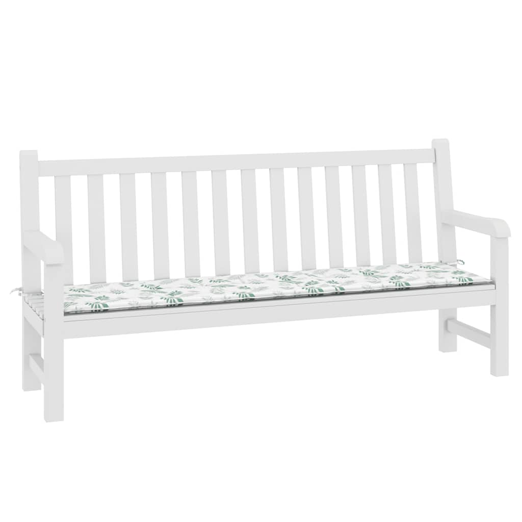 Garden Bench Cushion Leaf Pattern 200x50x4 cm Fabric