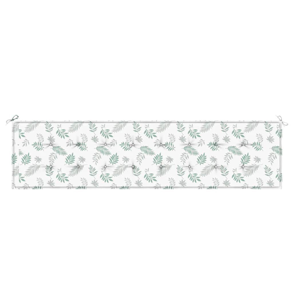 Garden Bench Cushion Leaf Pattern 200x50x4 cm Fabric