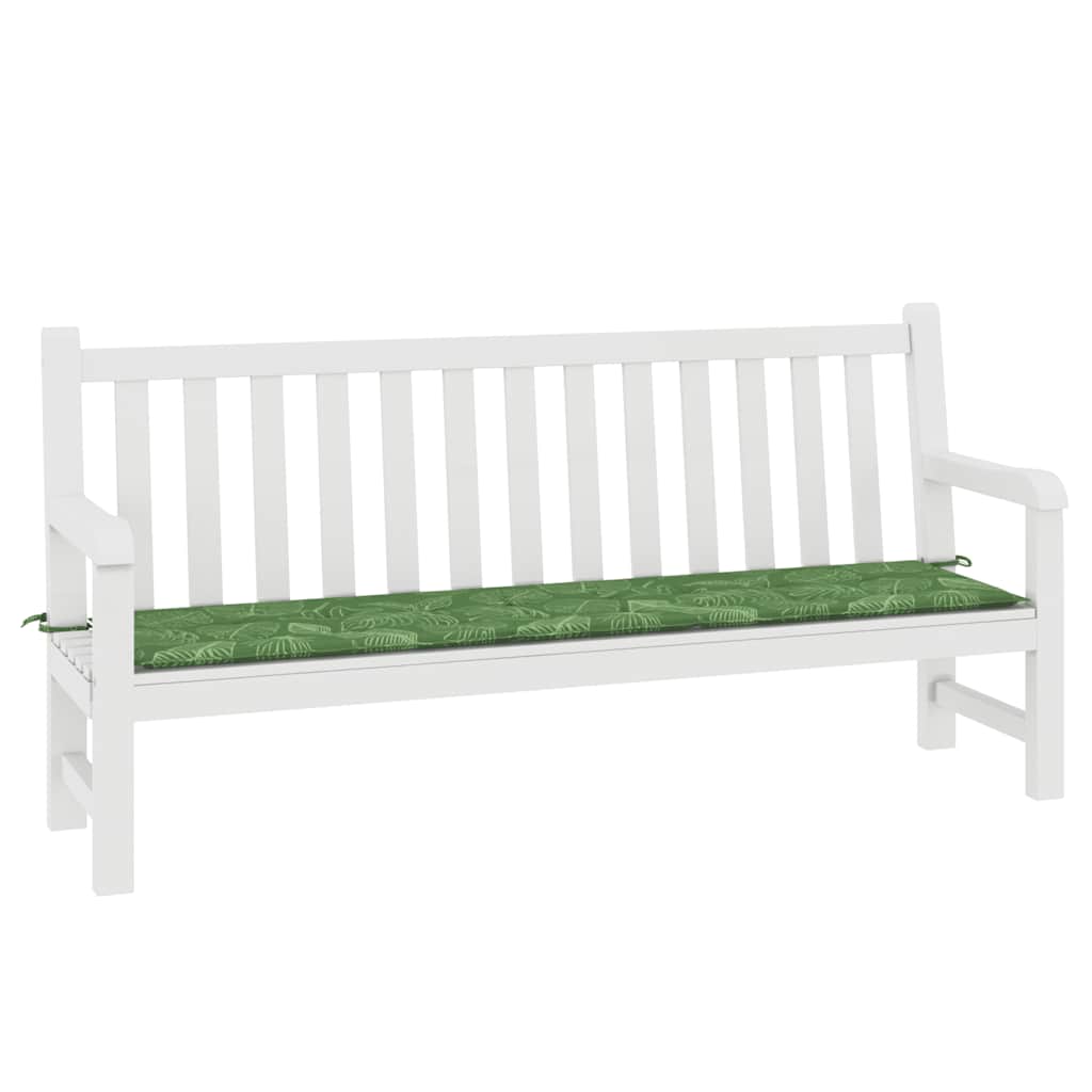 Garden Bench Cushion Leaf Pattern 200x50x4 cm Fabric