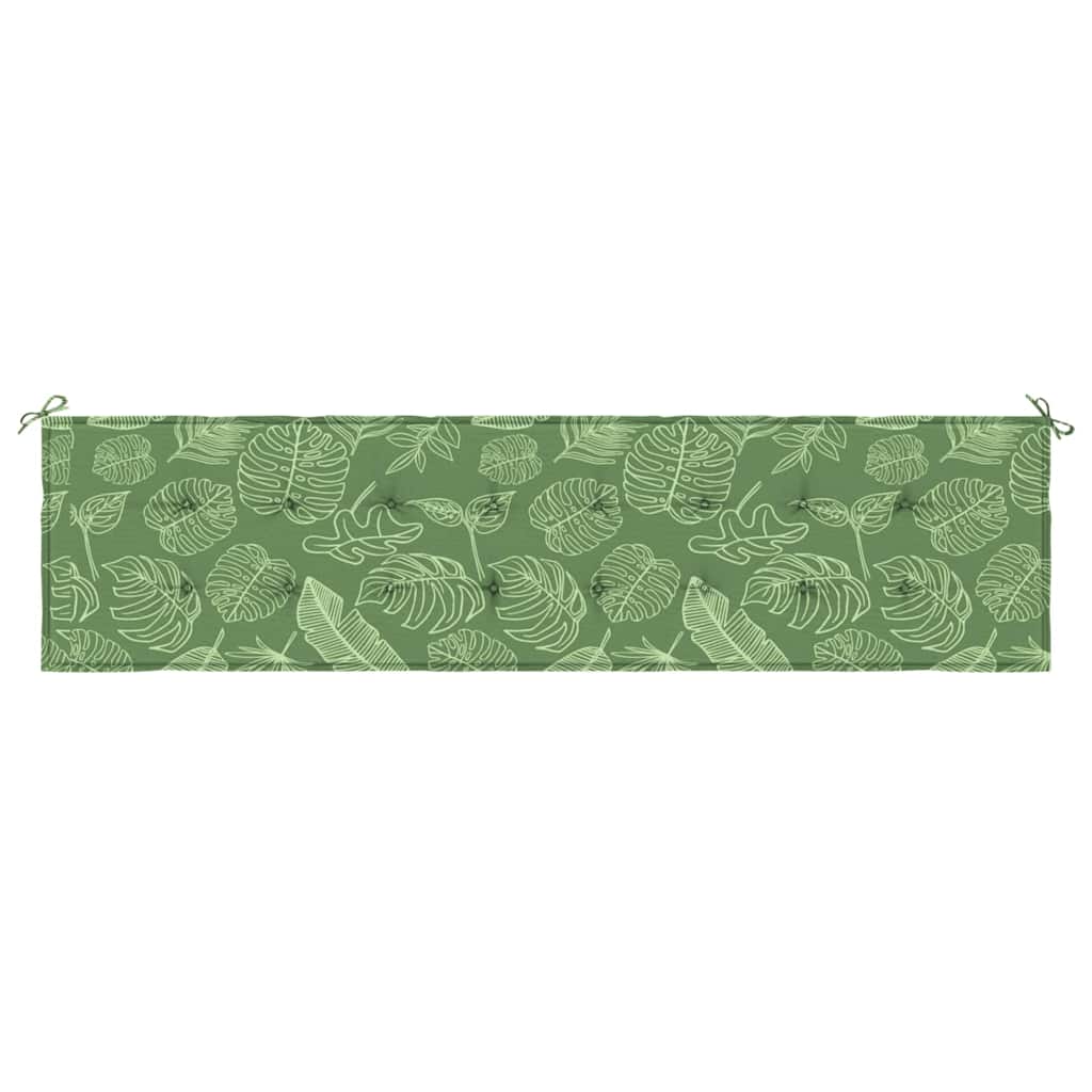 Garden Bench Cushion Leaf Pattern 200x50x4 cm Fabric