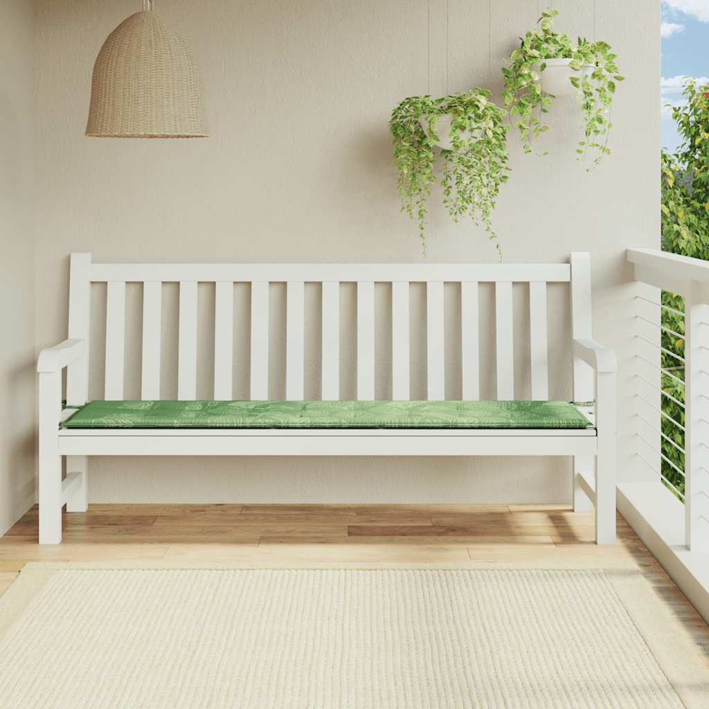 Garden Bench Cushion Leaf Pattern 200x50x4 cm Fabric