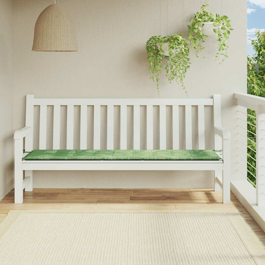 Gartenbank-Auflage Blattmuster 200x50x4 cm Stoff