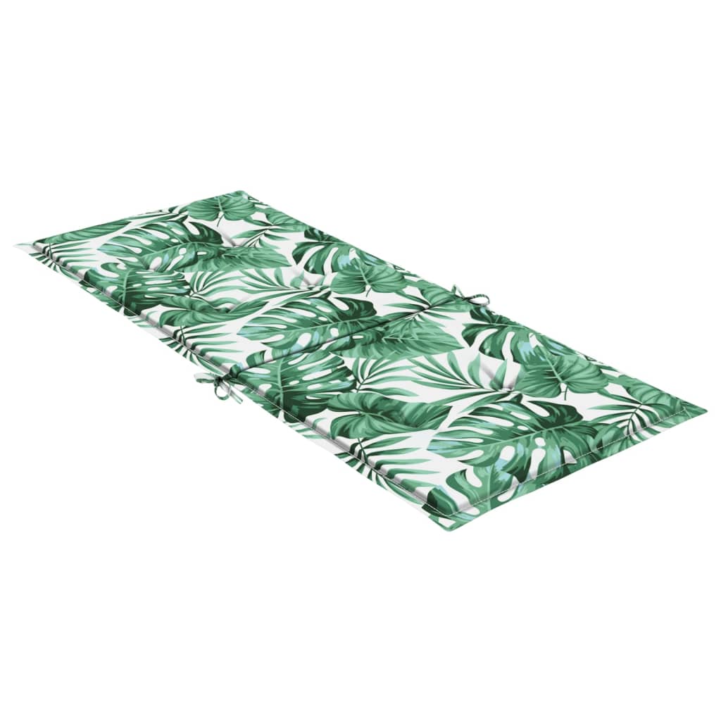 High-back cushion pads, 4 pcs., leaf pattern fabric