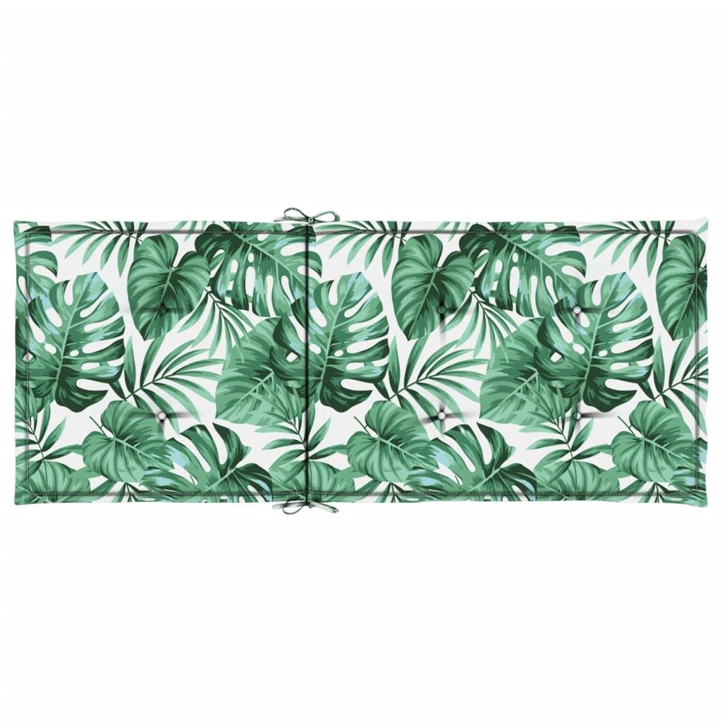 High-back cushion pads, 4 pcs., leaf pattern fabric