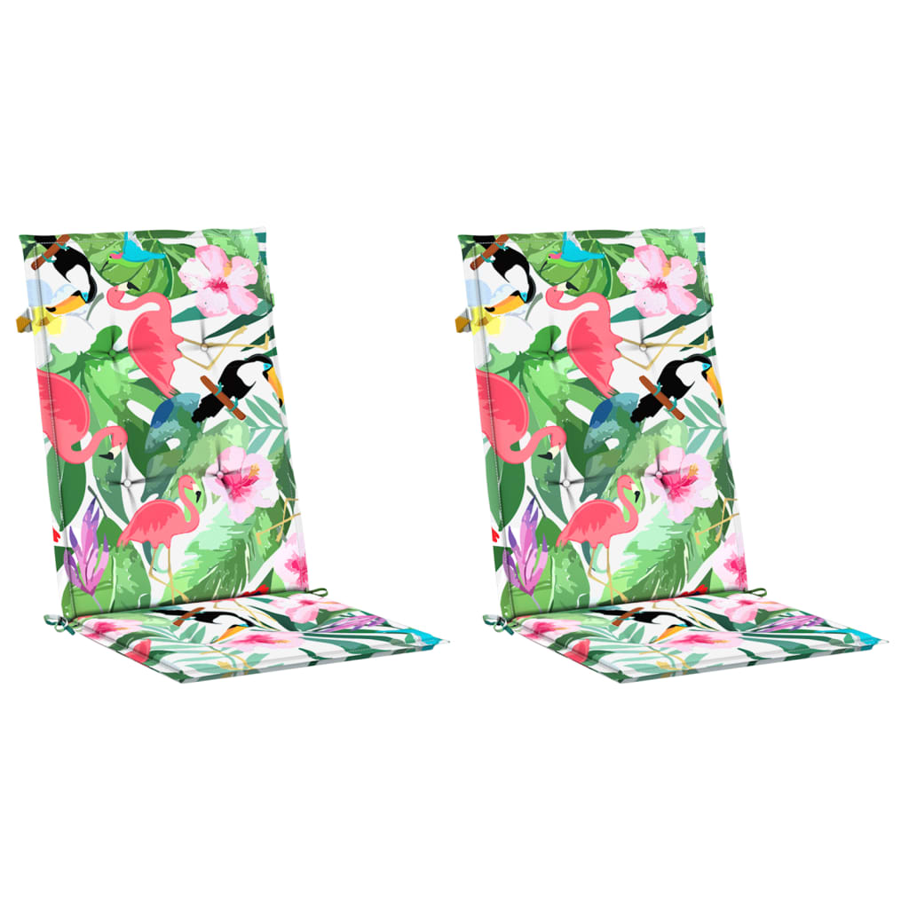 Garden chair cushions for high-back chairs, 2 pcs., multi-colored, 120x50x3cm