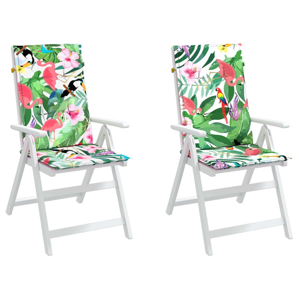 Garden chair cushions for high-back chairs, 2 pcs., multi-colored, 120x50x3cm