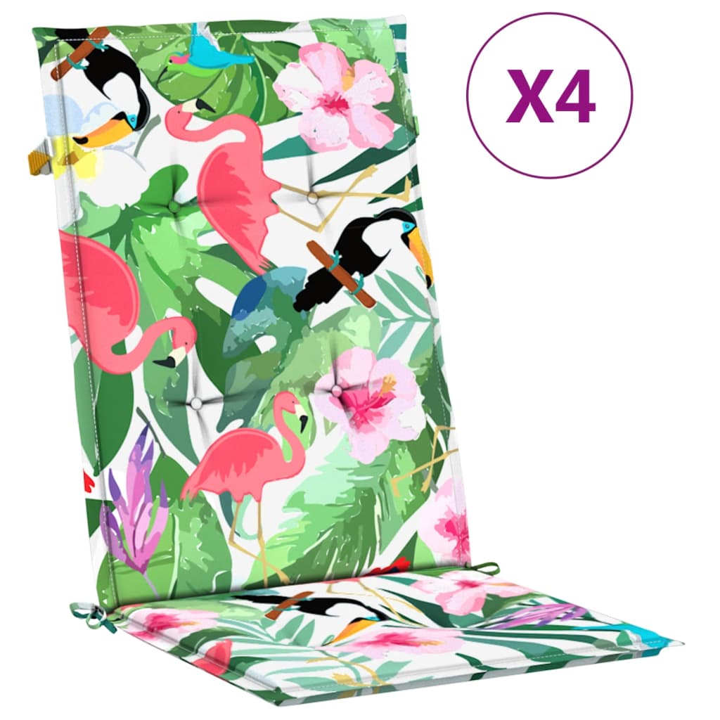 High-back cushion pads 4 pcs. Multicolored fabric