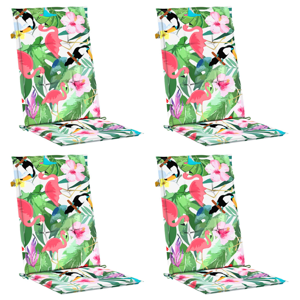 High-back cushion pads 4 pcs. Multicolored fabric