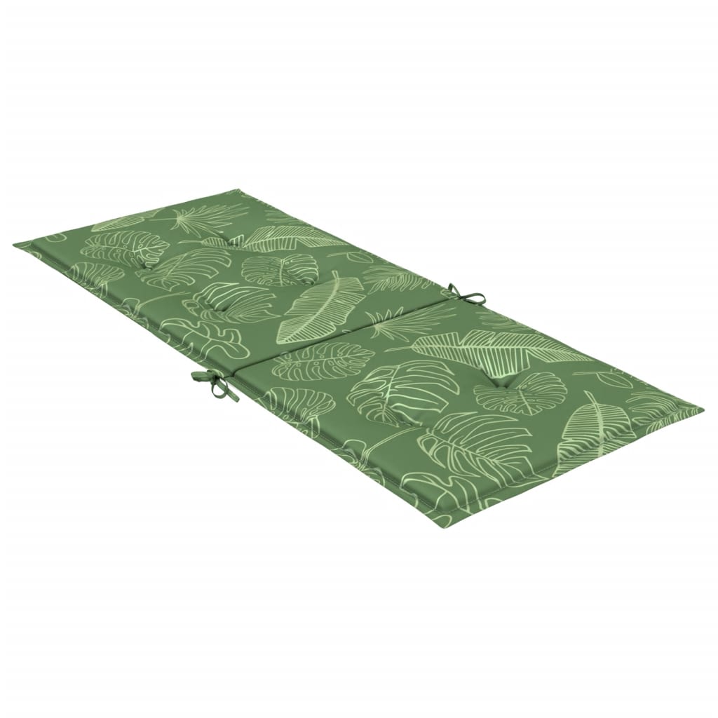 High-back Cushions 2 pcs. Leaf Pattern Fabric