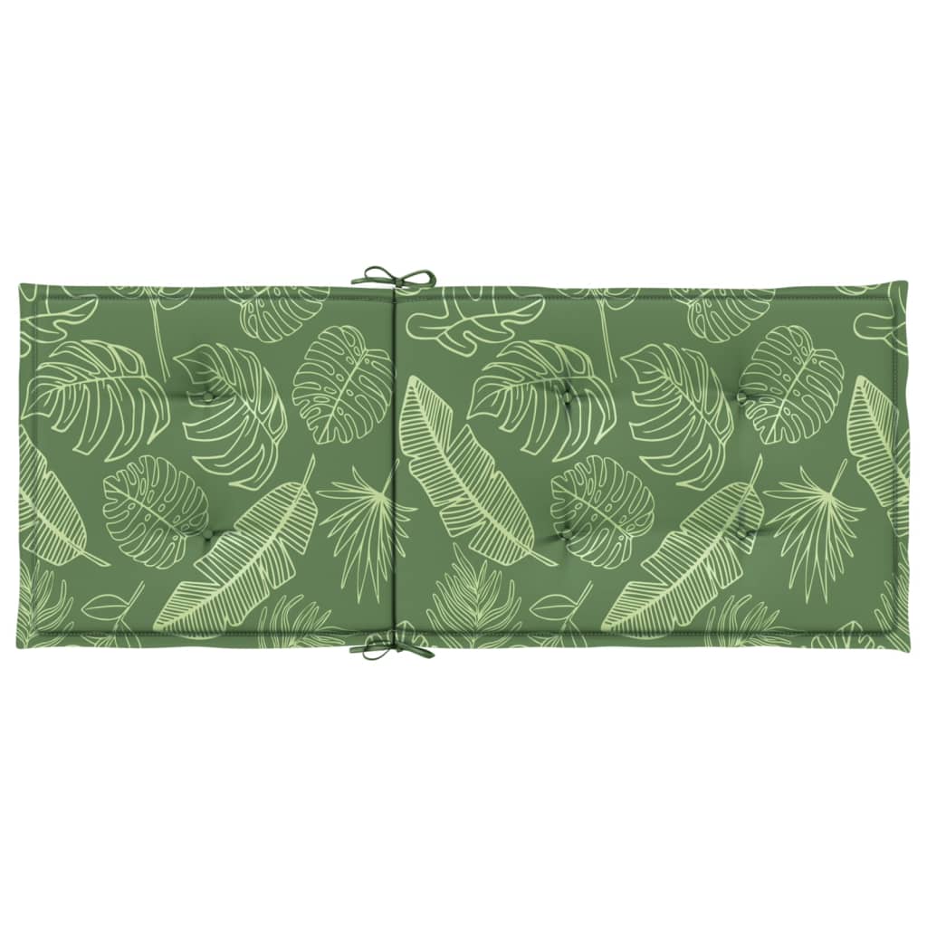 High-back Cushions 2 pcs. Leaf Pattern Fabric