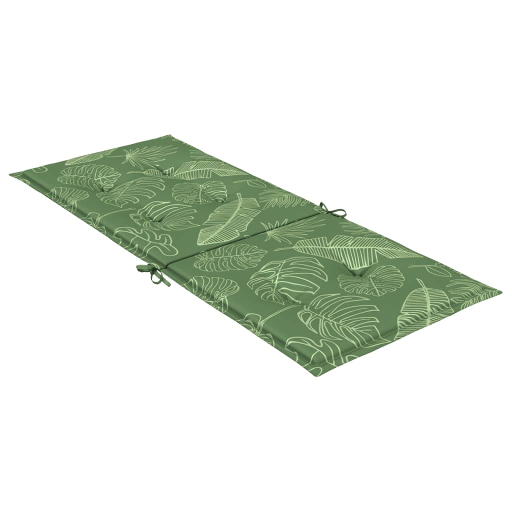 High-back cushion pads, 4 pcs., leaf pattern fabric