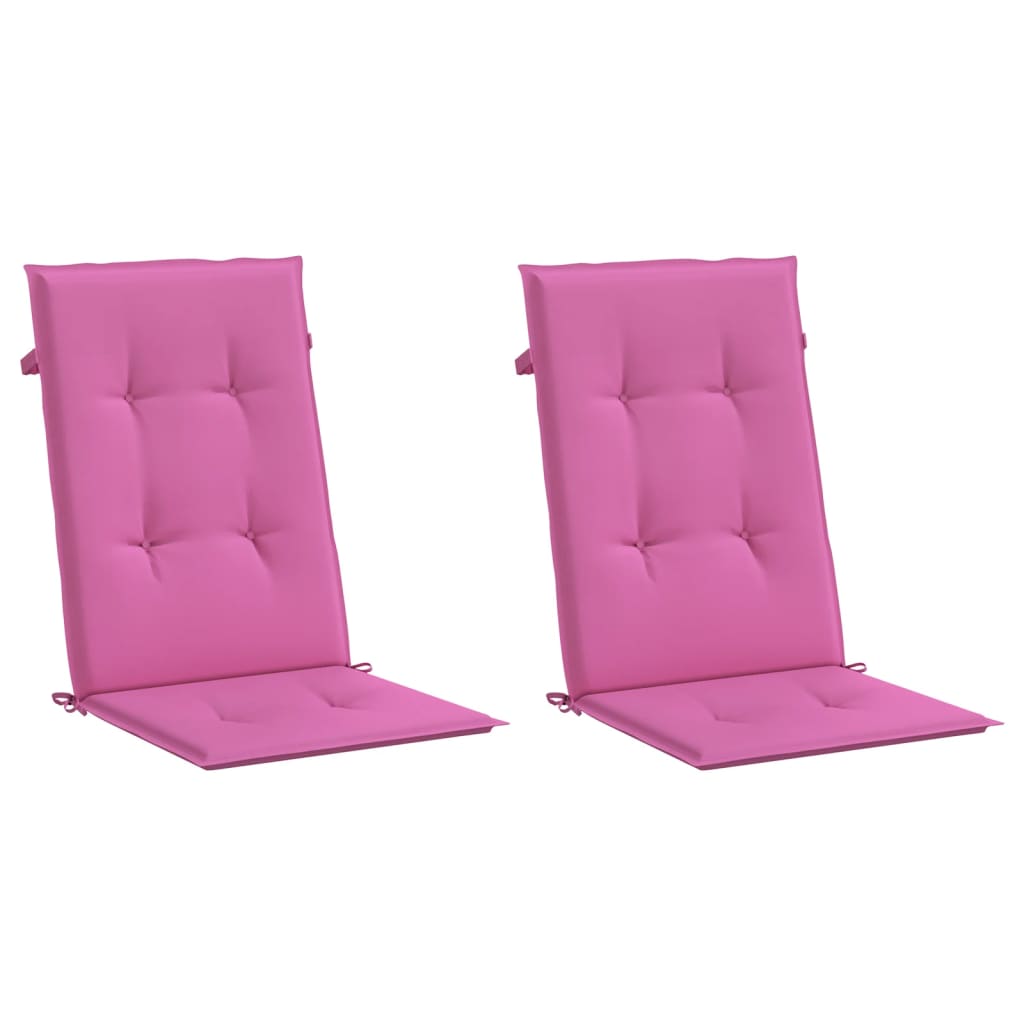 Garden Chair Cushions for High-Backed Chairs 2 pcs. Pink 120x50x3cm Fabric