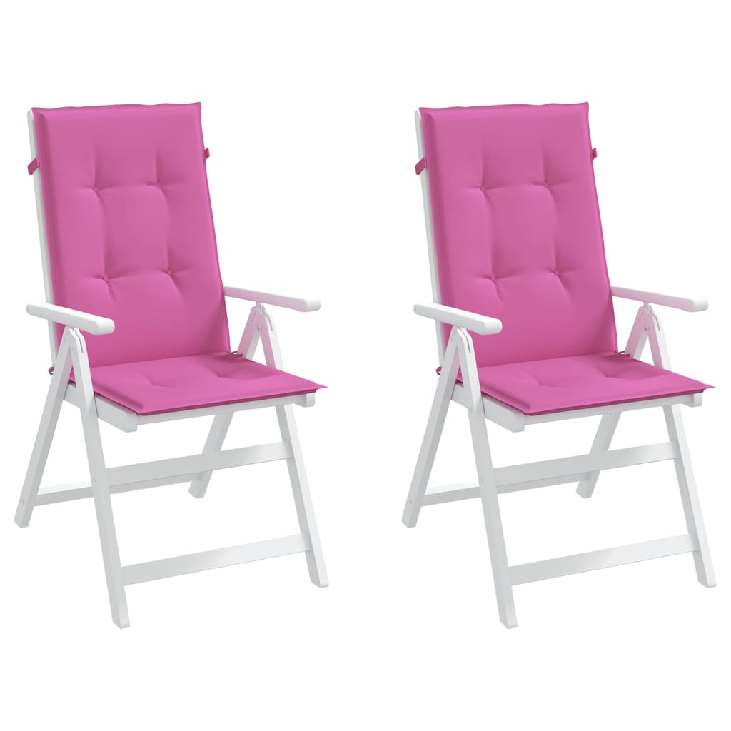Garden Chair Cushions for High-Backed Chairs 2 pcs. Pink 120x50x3cm Fabric