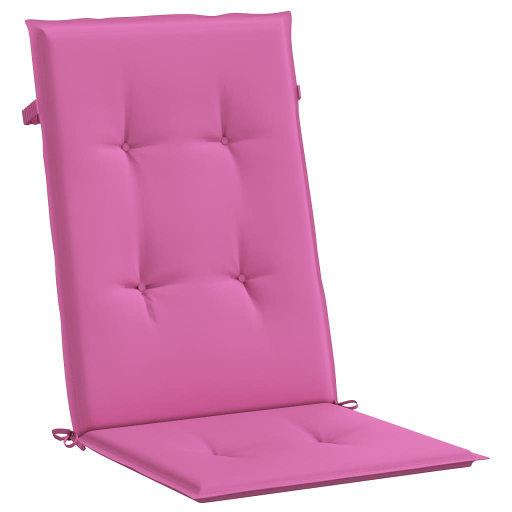 Garden Chair Cushions for High-Backed Chairs 2 pcs. Pink 120x50x3cm Fabric