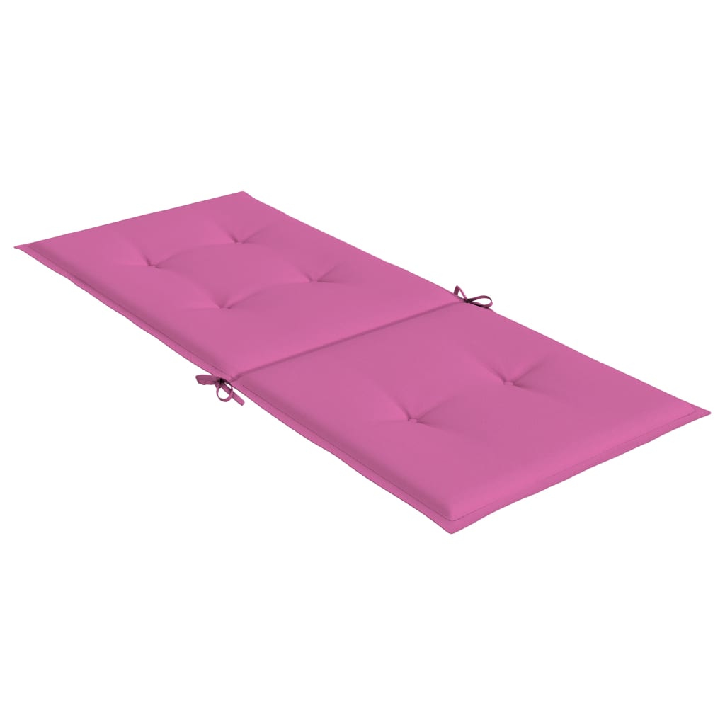 Garden Chair Cushions for High-Backed Chairs 2 pcs. Pink 120x50x3cm Fabric