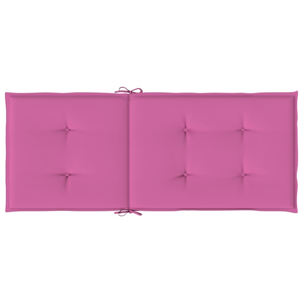 Garden Chair Cushions for High-Backed Chairs 2 pcs. Pink 120x50x3cm Fabric