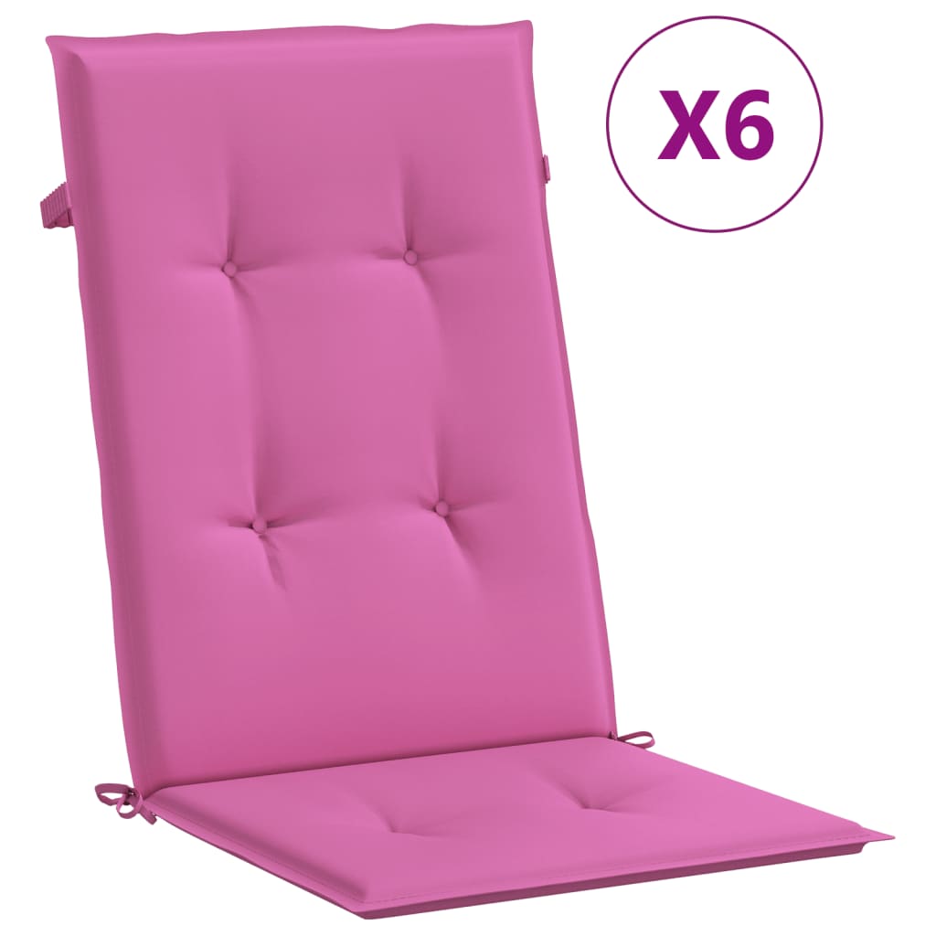 High-back cushion pads, 6 pcs., pink fabric