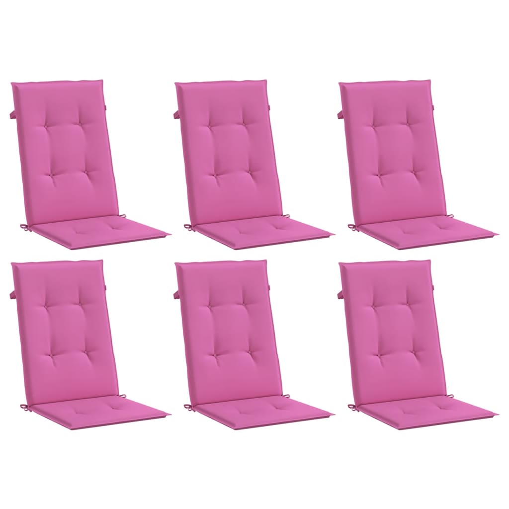 High-back cushion pads, 6 pcs., pink fabric