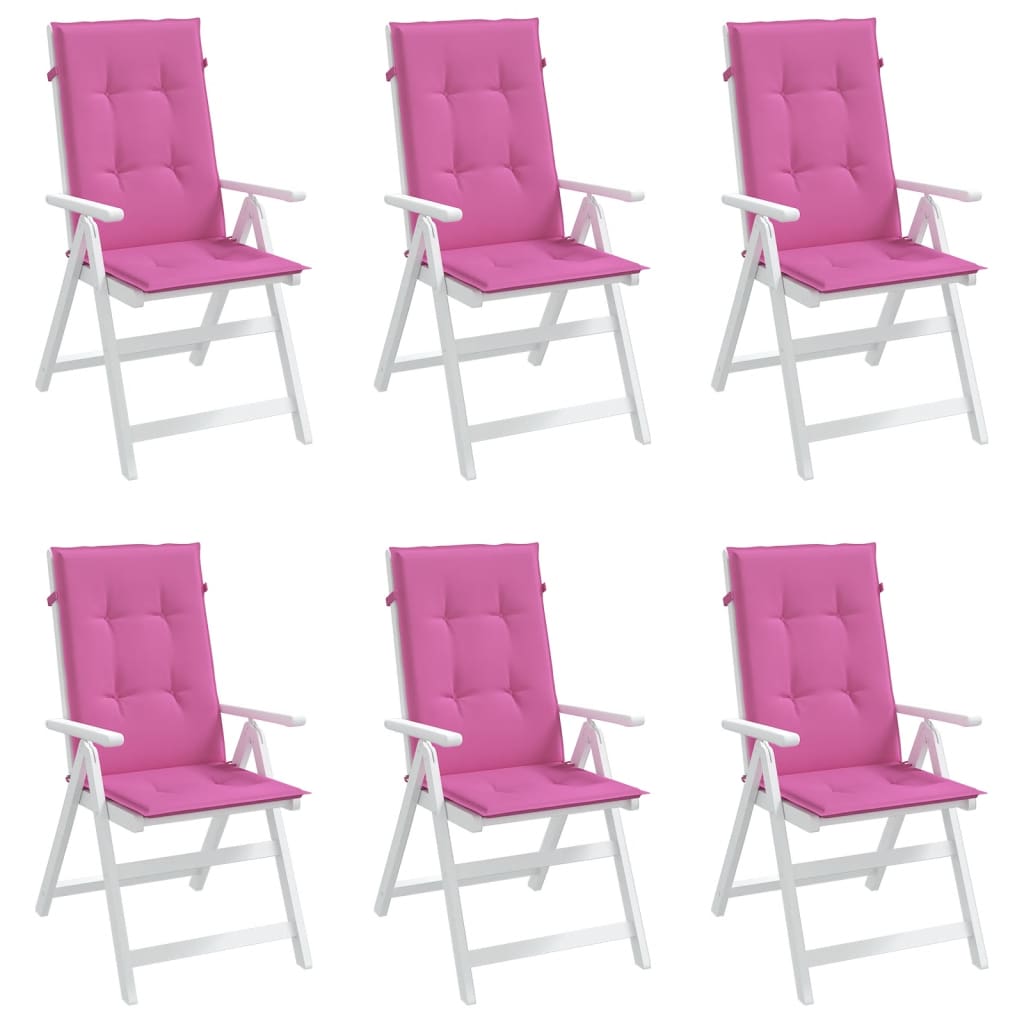 High-back cushion pads, 6 pcs., pink fabric