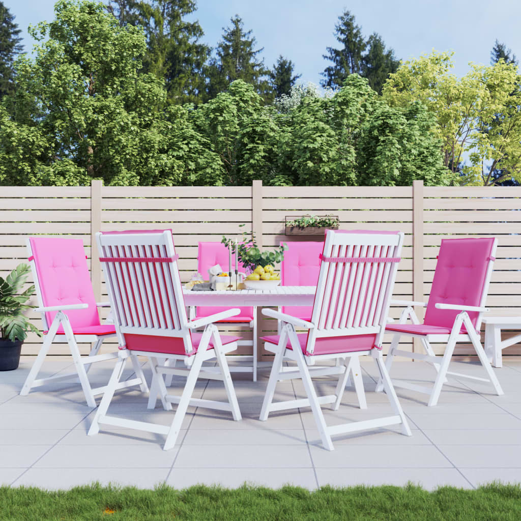 High-back cushion pads, 6 pcs., pink fabric
