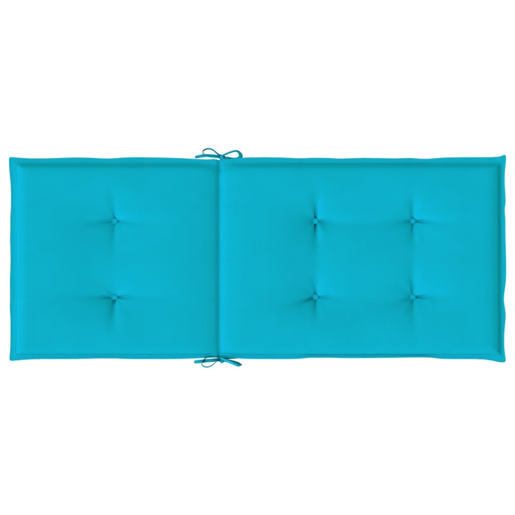 Coussins pour chaises longues à dossier haut 4 p. Tissu turquoise