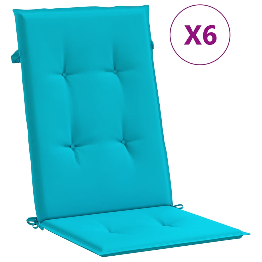 Coussins à dossier haut 6 pièces Tissu turquoise