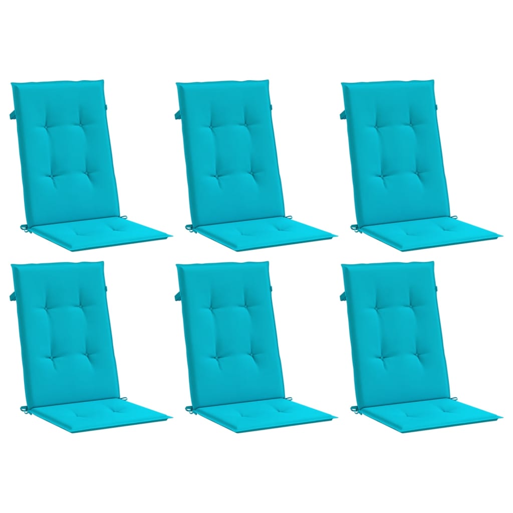 Coussins à dossier haut 6 pièces Tissu turquoise