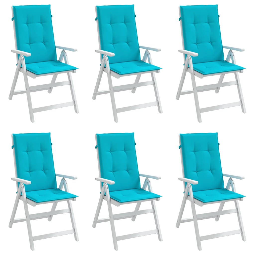 Coussins à dossier haut 6 pièces Tissu turquoise
