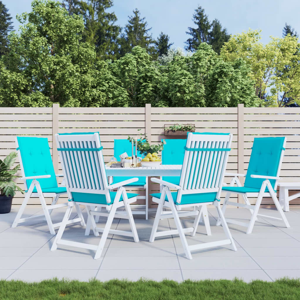 Coussins à dossier haut 6 pièces Tissu turquoise