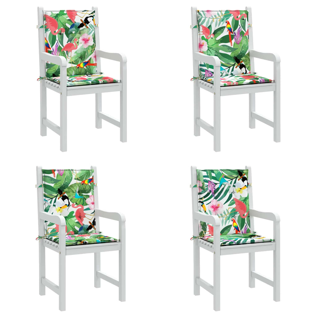 Coussins pour chaises basses 4 p. Tissu multicolore