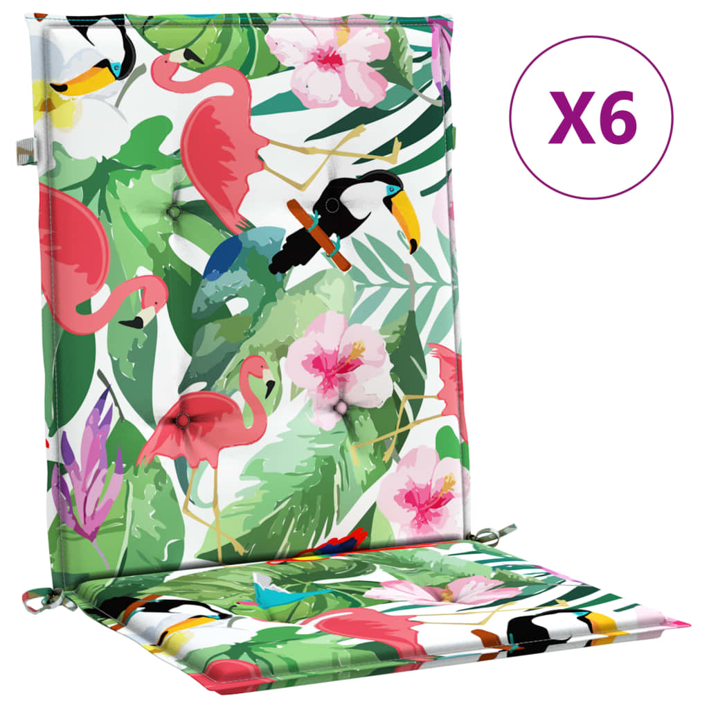 Coussins pour chaises basses 6 pcs Tissu multicolore